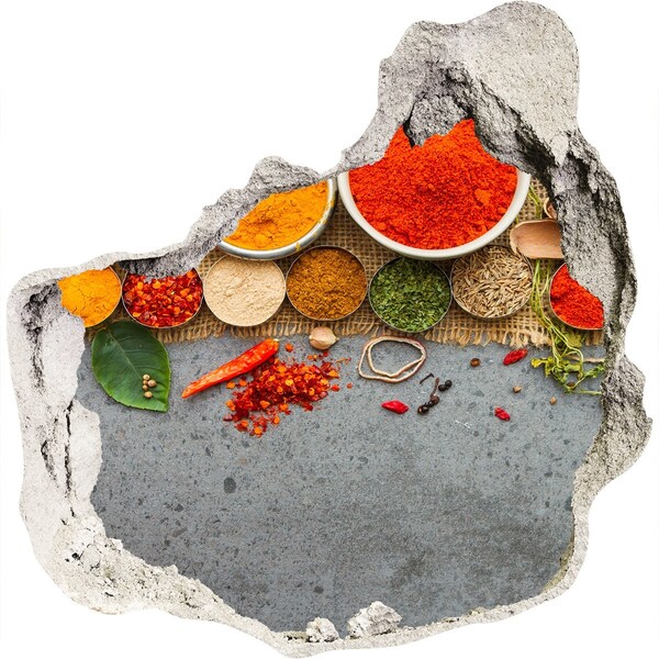 Wandaufkleber Loch 3D Eine Küche voller Gewürze