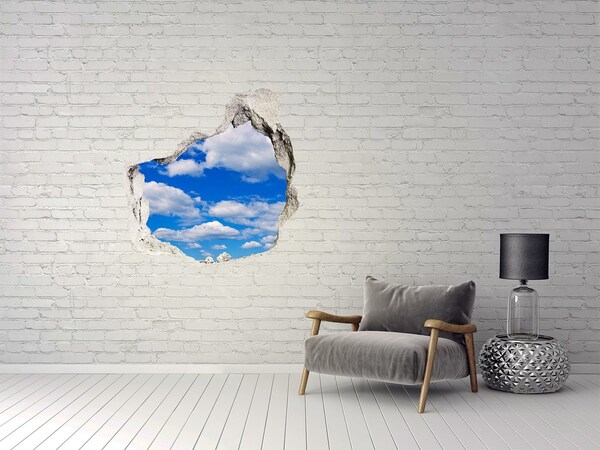 3D Wandtattoos Mauerdurchbruch Blauer Himmel mit Wolken
