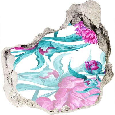 3D Wanddurchbruch Aufkleber Blumengarten hinter der Mauer