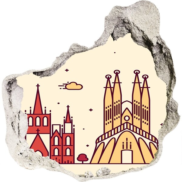 Mauerdurchbruch Aufkleber Katalanische Architektur