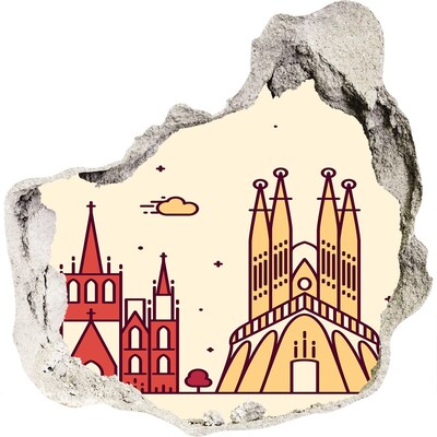 Mauerdurchbruch Aufkleber Katalanische Architektur