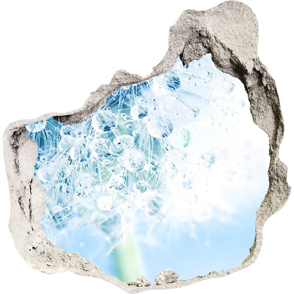 Wandtattoos Loch in der Wand Löwenzahn in Blau