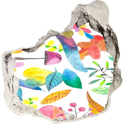 Wandaufkleber Loch 3D Blumenwandbild durch ein Loch in der Wand