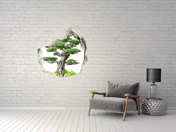 3D Wandtattoos Mauerdurchbruch Bonsai in einem Loch in der Wand