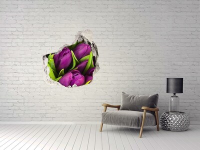 Wandaufkleber Loch 3D Blumen aus Beton
