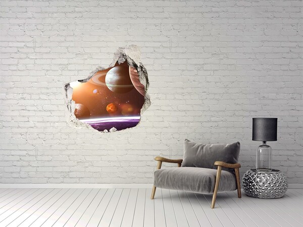 Wandaufkleber Loch 3D Weltraumabenteuer