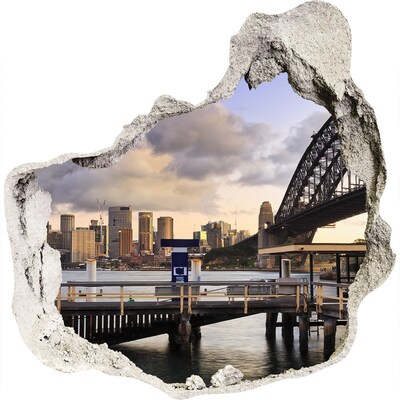 Wandaufkleber Loch 3D Blick auf Sydney