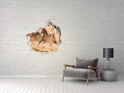 Wandtattoos Loch in der Wand Galoppierende Pferde in freier Wildbahn