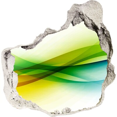 Wandfolien Loch in der Wand Farbenfrohe Landschaft hinter der Mauer