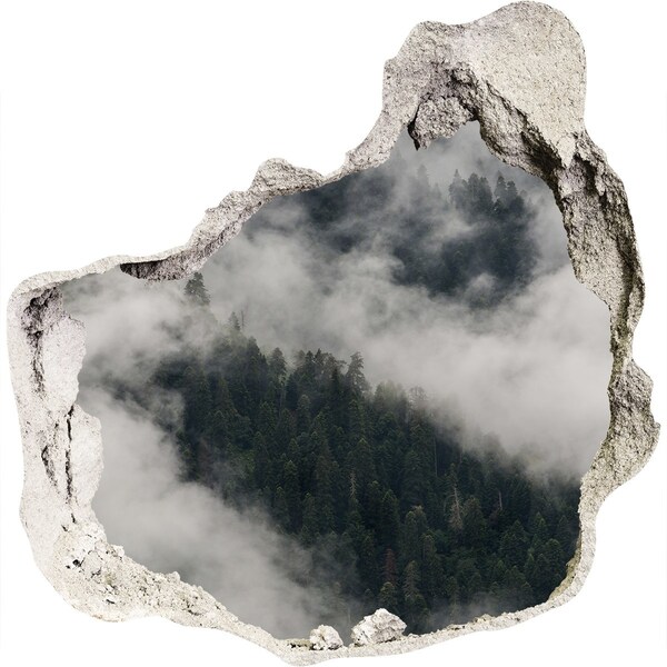 Wandfolien Loch in der Wand Grünes Tal in den Wolken