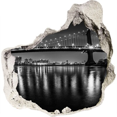 Wandtattoos Loch in der Wand Manhattan Bridge bei Nacht
