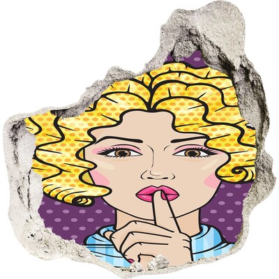 Wandfolien Loch in der Wand Eine Frau mit einem geheimnisvollen Lächeln