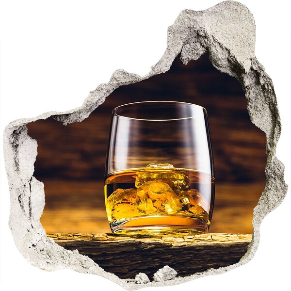 Wandtattoos Loch in der Wand Ein Glas Whisky mit Eis
