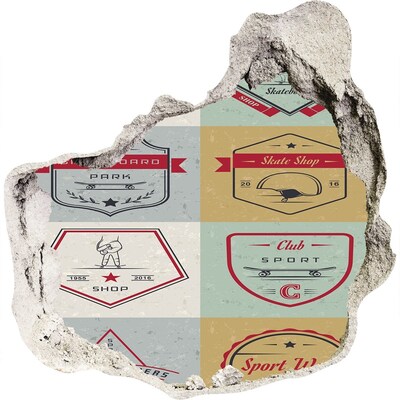 Wandfolien Loch in der Wand Skatepark in der Stadt