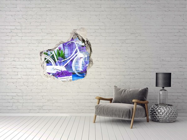 Mauerdurchbruch Aufkleber Ein Fahrrad in einem Garten voller Blumen