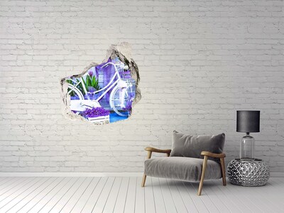 Mauerdurchbruch Aufkleber Ein Fahrrad in einem Garten voller Blumen