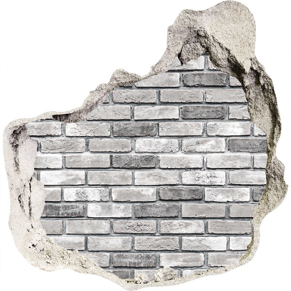 Mauerdurchbruch Aufkleber Eine zerstörte Backsteinmauer