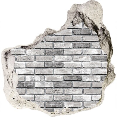 Mauerdurchbruch Aufkleber Eine zerstörte Backsteinmauer