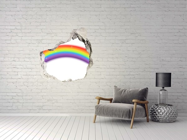 Wandtattoos Loch in der Wand Regenbogenfarbener Lichtleck