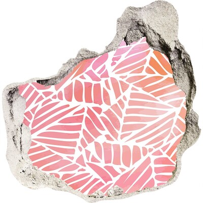 Mauerdurchbruch Aufkleber Tropisches Blattmuster