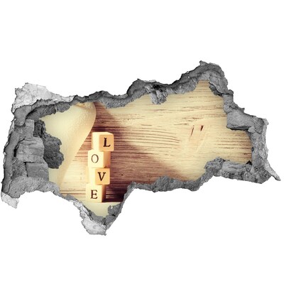 Wandaufkleber Loch 3D Liebe in einer zerbrochenen Mauer