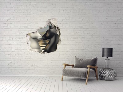 Wandtattoos Loch in der Wand Schachkonfrontation