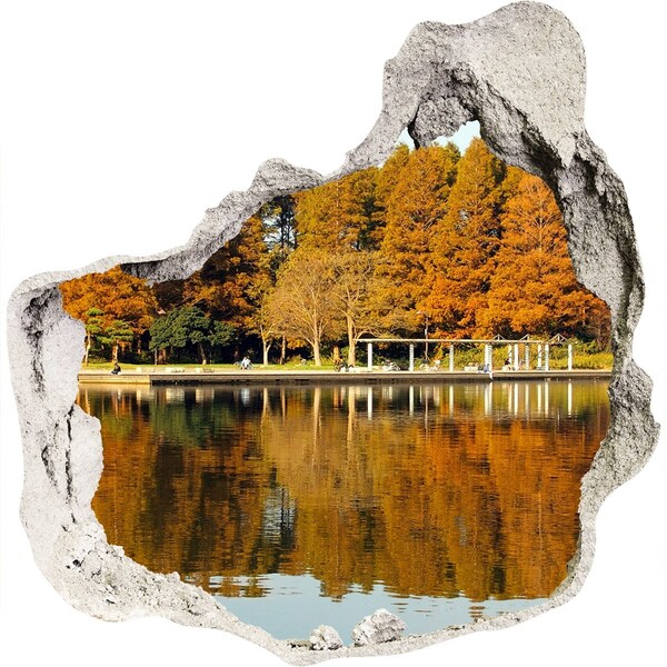 Wandtattoos Loch in der Wand Herbstliche Landschaft im Park