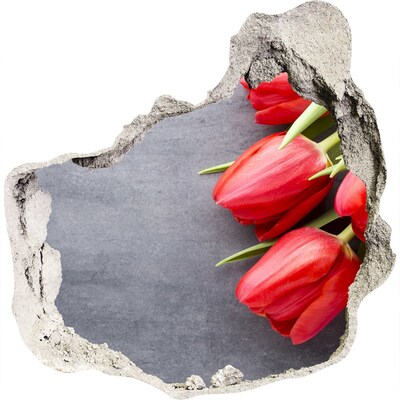 3D Wandtattoos Mauerdurchbruch Blumen aus Beton