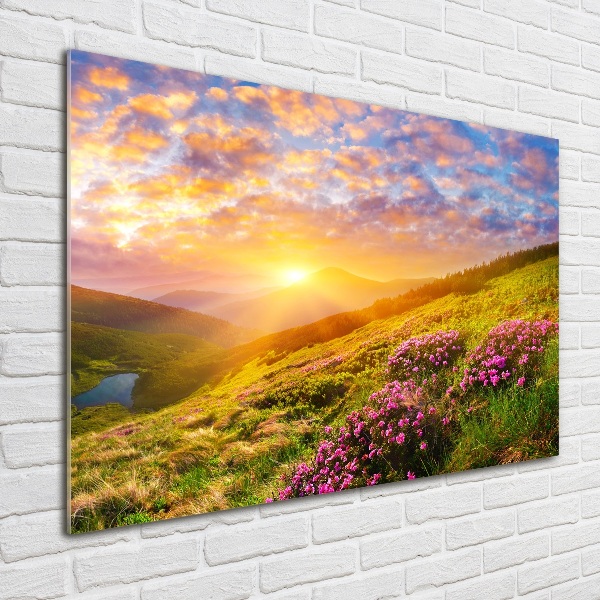 Bild auf Acrylglas Sonnenuntergang in den Bergen