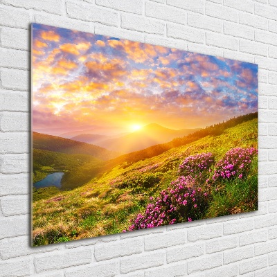Bild auf Acrylglas Sonnenuntergang in den Bergen