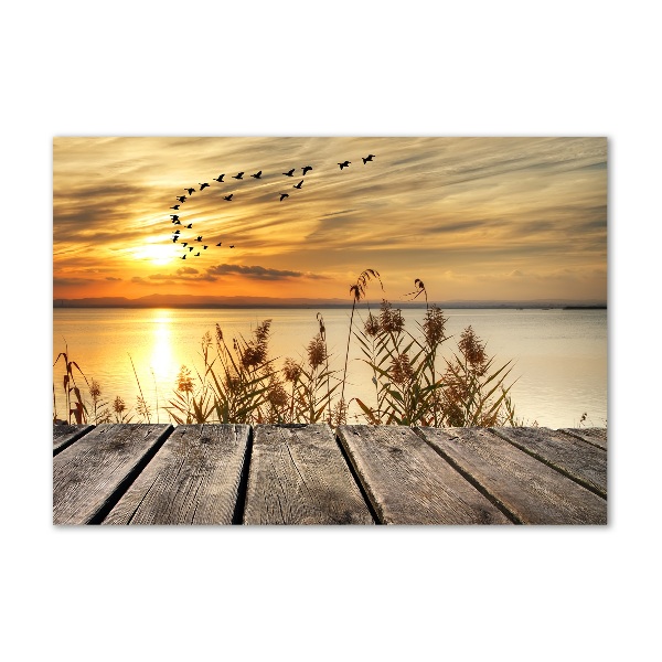 Acrylbild Fotodruck Pier am See