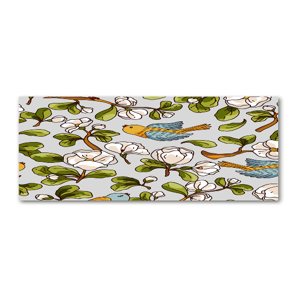 Acrylglas-Druck Blumen und Vögel