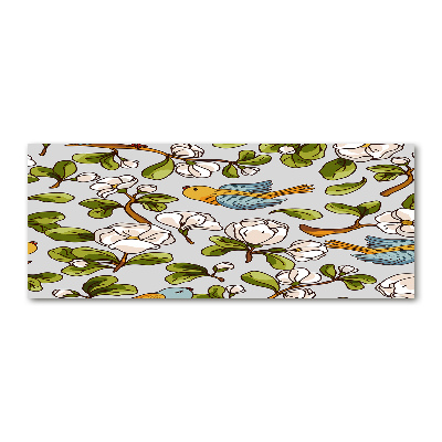 Acrylglas-Druck Blumen und Vögel