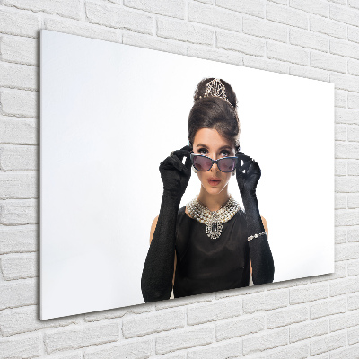 Acrylglas-Druck Frau mit Brille