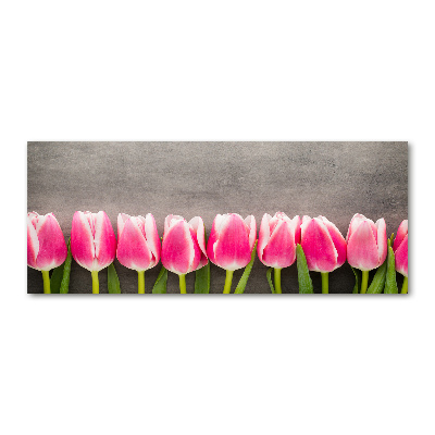 Acrylbild Fotodruck Rosa Tulpen