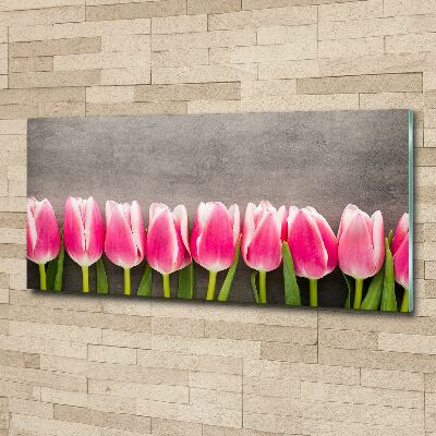 Acrylbild Fotodruck Rosa Tulpen