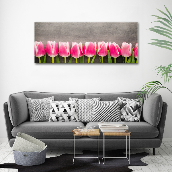 Acrylbild Fotodruck Rosa Tulpen