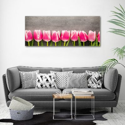 Acrylbild Fotodruck Rosa Tulpen