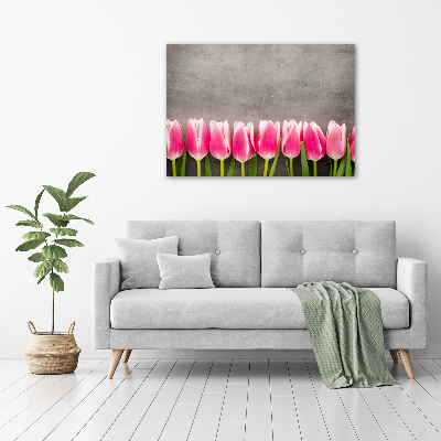 Acrylbild Fotodruck Rosa Tulpen