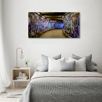 Bild auf Acrylglas Graffiti in der U-Bahn