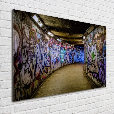 Bild auf Acrylglas Graffiti in der U-Bahn
