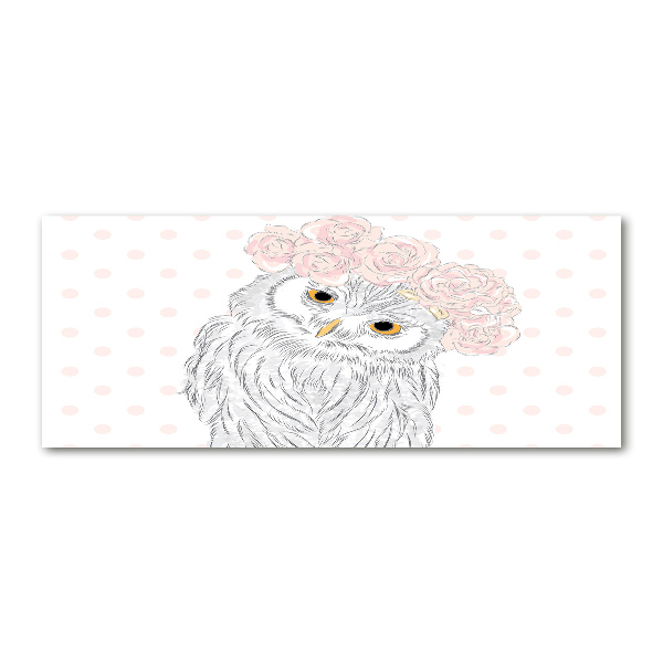 Acrylbild Fotodruck Eule im Kranz