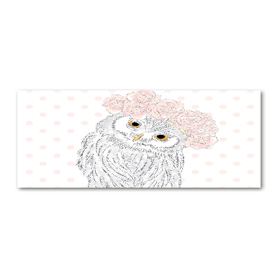 Acrylbild Fotodruck Eule im Kranz