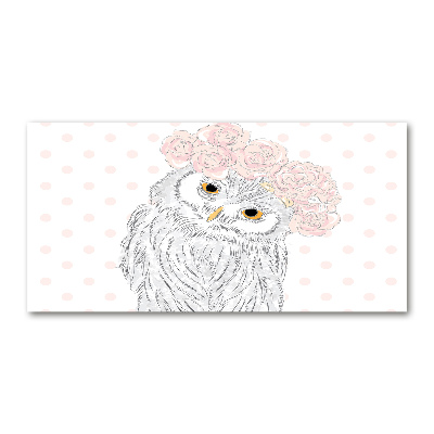 Acrylbild Fotodruck Eule im Kranz