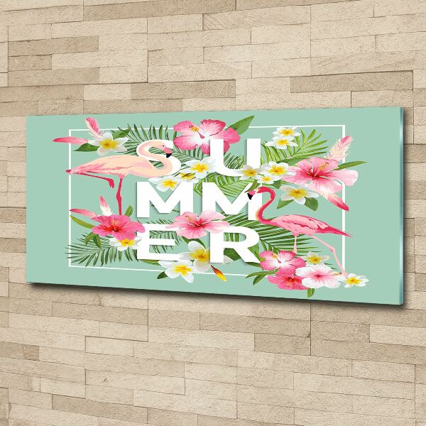 Bild auf Acrylglas Urlaub und Flamingos