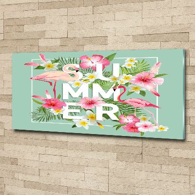 Bild auf Acrylglas Urlaub und Flamingos