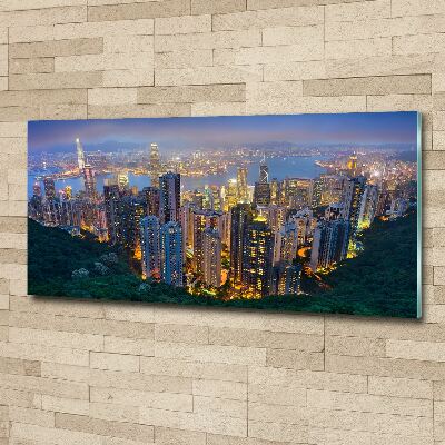 Bild auf Acrylglas Hongkong bei Nacht