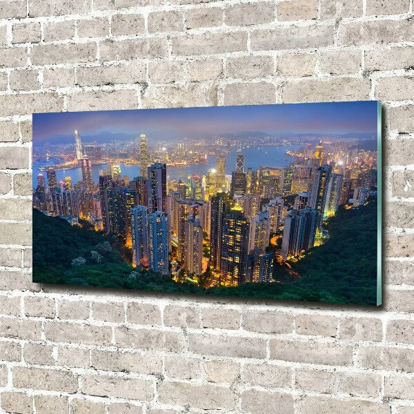 Bild auf Acrylglas Hongkong bei Nacht