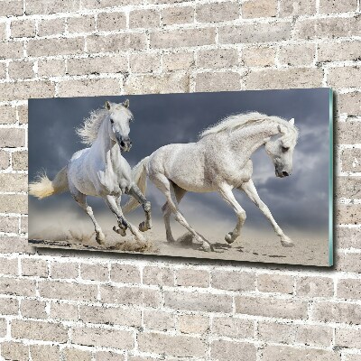 Foto auf Acryl Strand von White Horses