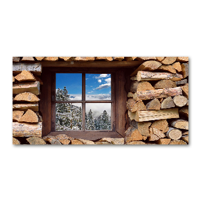 Acrylbild Fotodruck Winter draußen vor dem Fenster